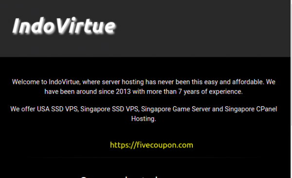 IndoVirtue Coupon Codes on February 2024 – 5% Off VPS